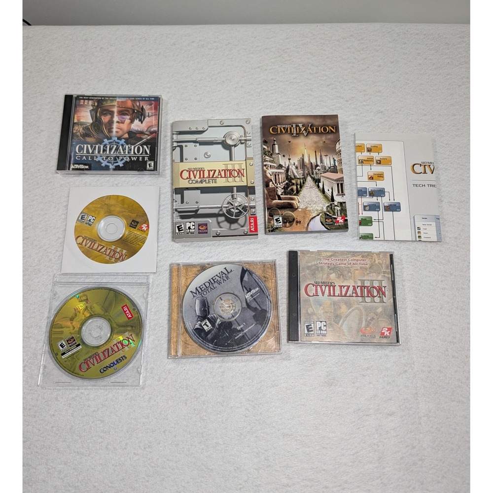 Vintage PC Strategy Game Lot CivilizationIII IV Call to Power Medieval Total War